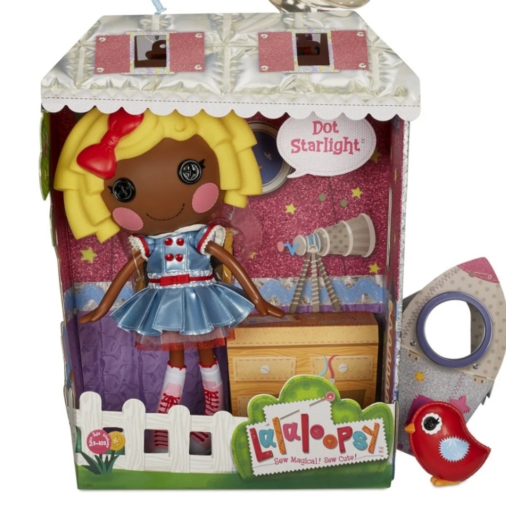 NEW| Lalaloopsy Dot Starlight Doll Playset with Pet Bird, 2 Pieces